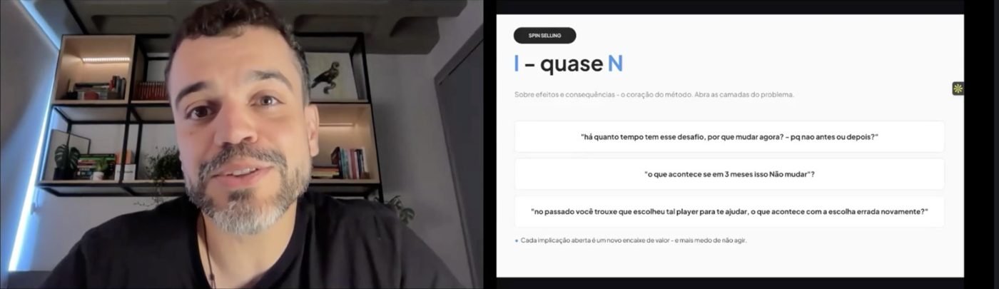 Aula real do curso: perguntas de implicação do SPIN Selling